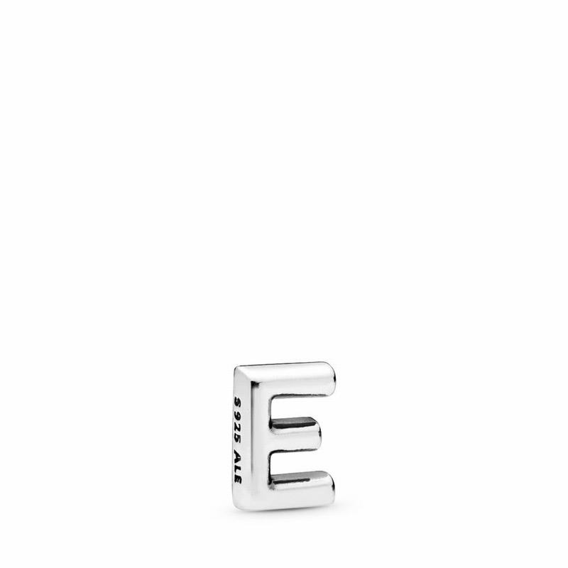 Pandora Letter E Petite Locket Charm - Sterling Silver - Canada | TC6747UX